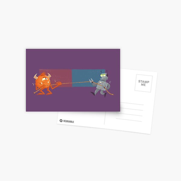 Monster vs. Robot Postcard