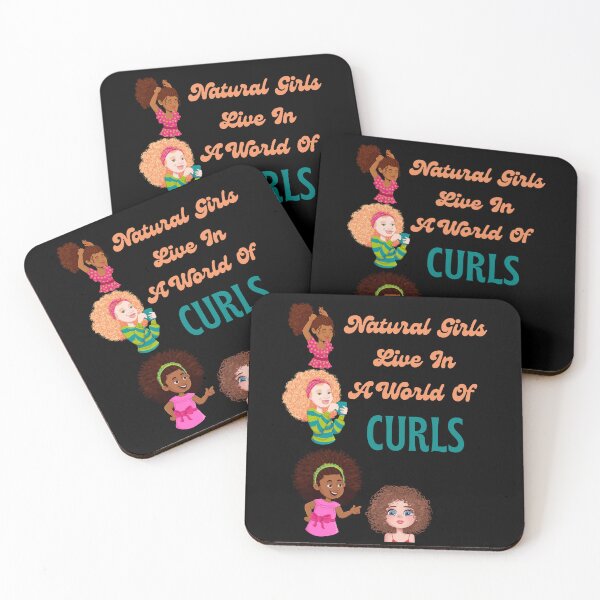 Item preview, Natural Girls Live In A World Of Curls-Black Background  designed and sold by Trendi61.