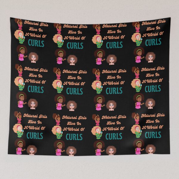 Item preview, Natural Girls Live In A World Of Curls-Black Background  designed and sold by Trendi61.