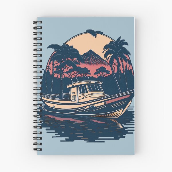 Aperçu de l'œuvre Bateau sur le lac dans un style vintage créée et vendue par JacobVisuals.