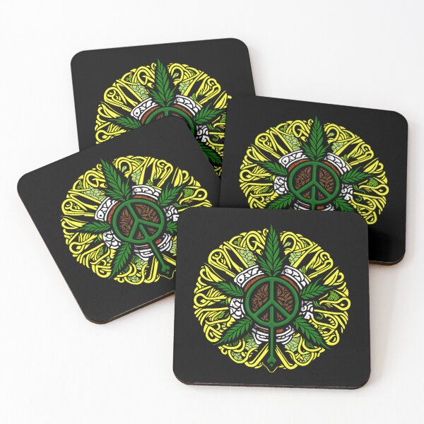 Item preview, Peace symbol with cannabis elements designed and sold by ZirumsGarden.