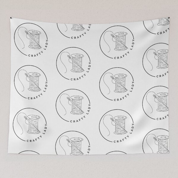 Item preview, Crafty Lady needle and thread design designed and sold by PaperViewStore.
