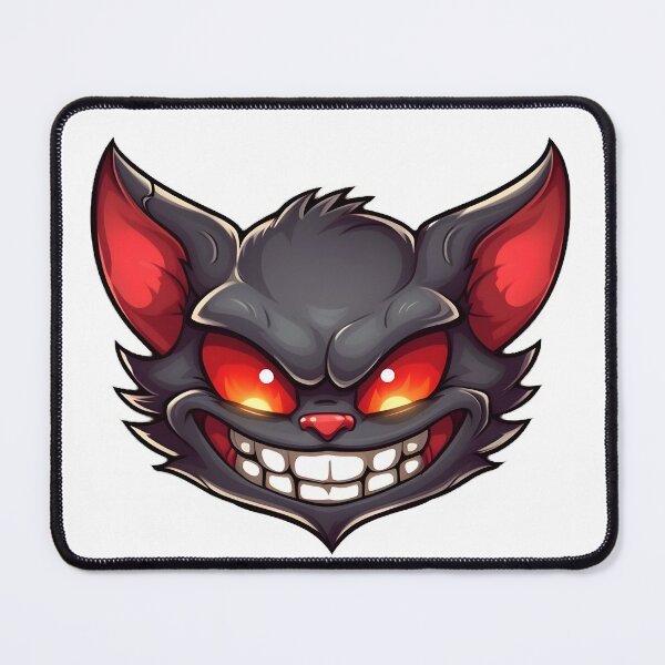 Item preview, Devil cat - Evil cat - Black cat - Fire eyes - Sharp fangs - Black fur - Pointy ears designed and sold by StickerForDays.