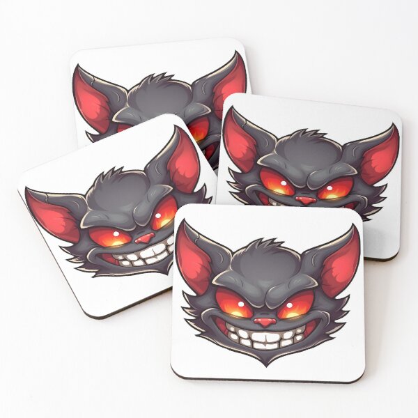 Item preview, Devil cat - Evil cat - Black cat - Fire eyes - Sharp fangs - Black fur - Pointy ears designed and sold by StickerForDays.