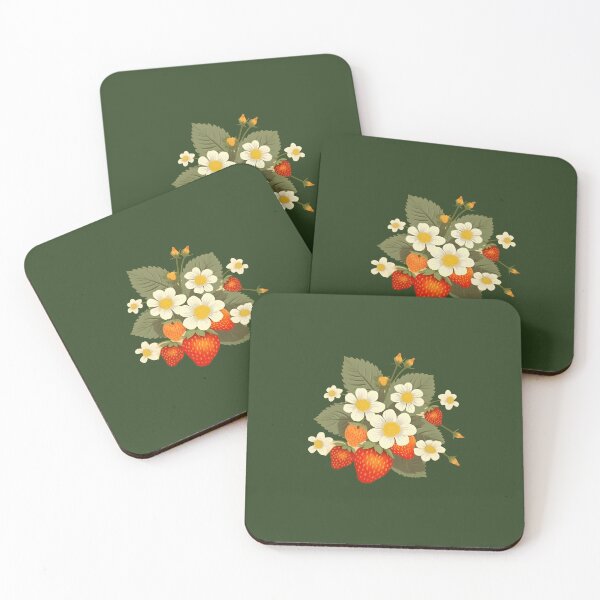 Item preview, Strawberry fruit & flowers designed and sold by A-green-dot.