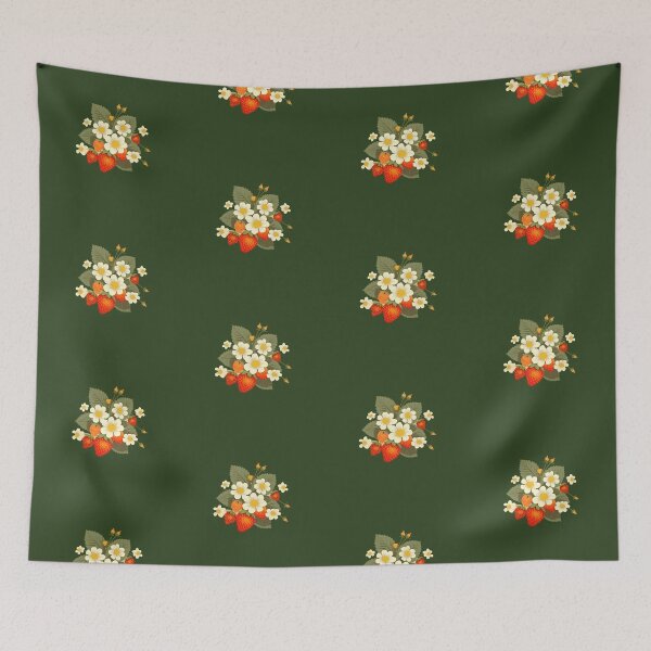 Item preview, Strawberry fruit & flowers designed and sold by A-green-dot.