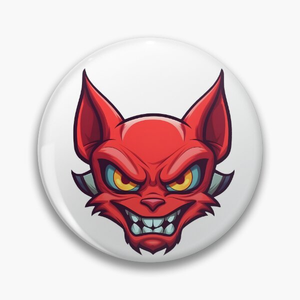 Item preview, Devil cat - Evil cat - Red cat - Golden eyes - Sharp fangs - Red fur - Pointy ears designed and sold by StickerForDays.