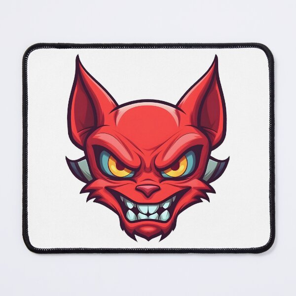 Item preview, Devil cat - Evil cat - Red cat - Golden eyes - Sharp fangs - Red fur - Pointy ears designed and sold by StickerForDays.
