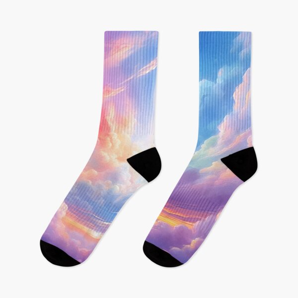 Item preview, Whimsical Rainbow Clouds Sky - Colorful Dreamlike Artwork designed and sold by SweetWhiskers.