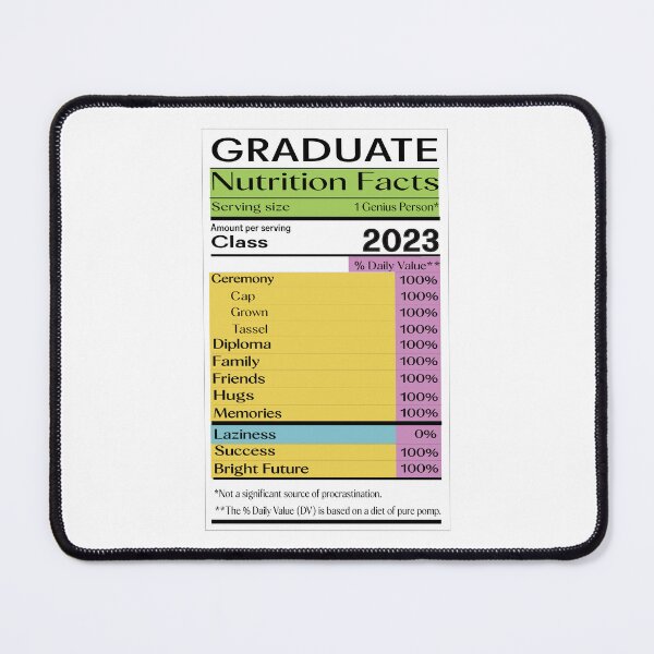 Item preview, Graduation nutrition facts 2023 designed and sold by CustomHive.