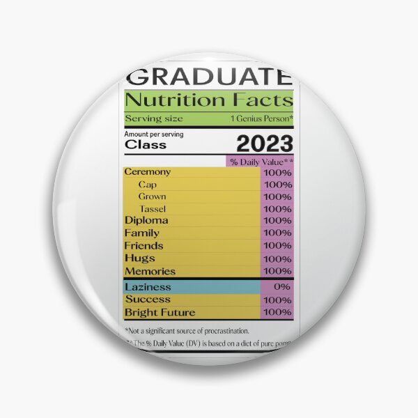 Item preview, Graduation nutrition facts 2023 designed and sold by CustomHive.