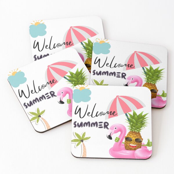 Aperçu de l'œuvre summer patterns with flamingos and pineapples créée et vendue par artgrafico studio.