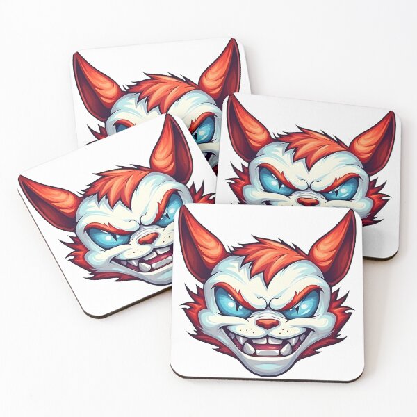 Item preview, Devil cat - Evil cat - White cat - Blue eyes - Sharp fangs - Orange fur - Pointy ears designed and sold by StickerForDays.