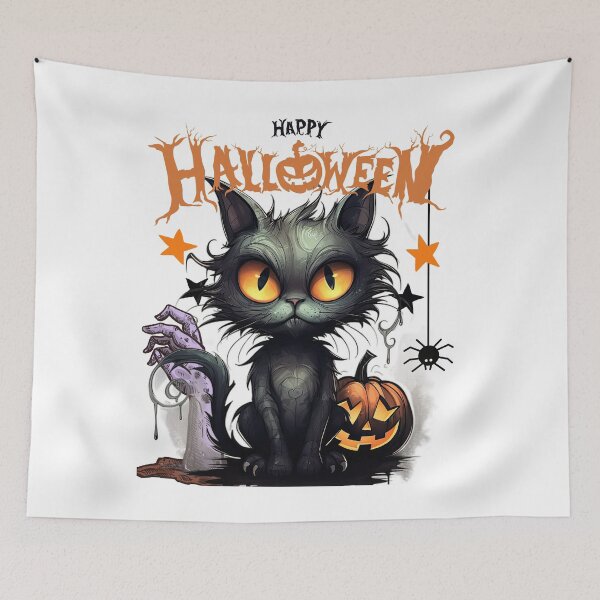 Item preview, Pumpkin black cat designed and sold by MironEX.