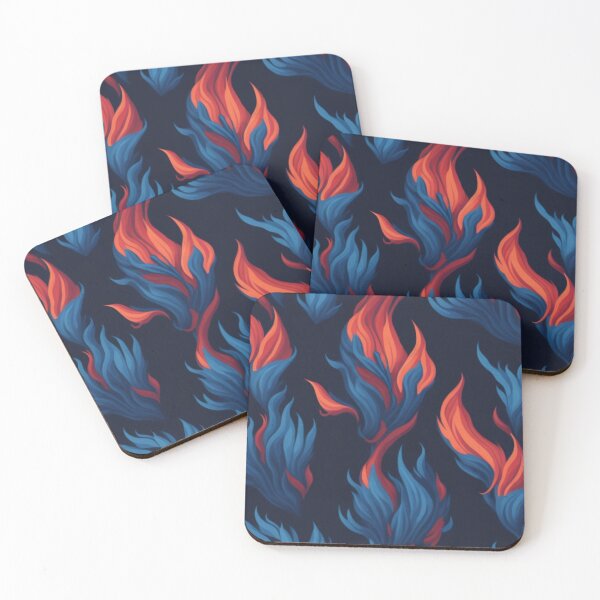 Item preview, red and blue flames abstract aesthetic black background designed and sold by K-Art-Design.