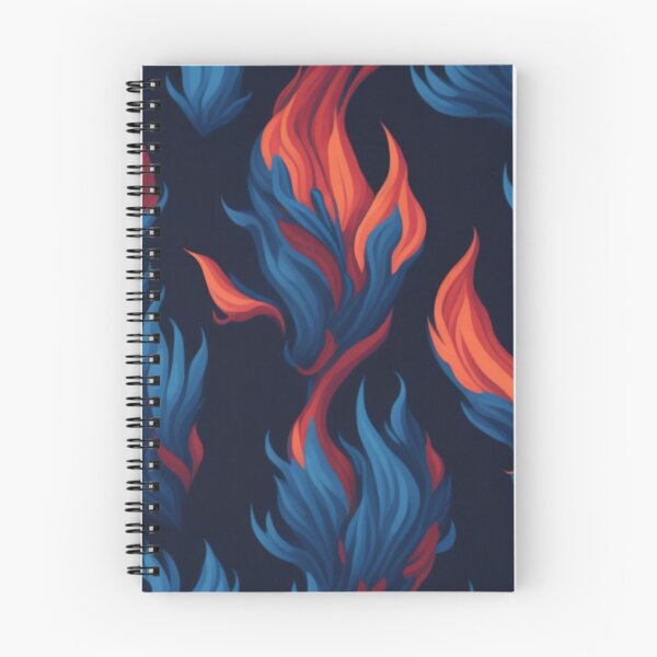 Item preview, red and blue flames abstract aesthetic black background designed and sold by K-Art-Design.