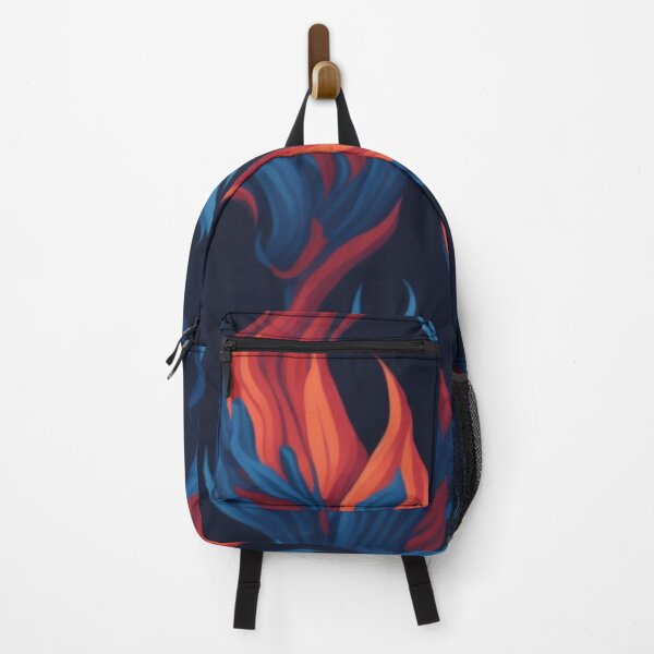Item preview, red and blue flames abstract aesthetic black background designed and sold by K-Art-Design.