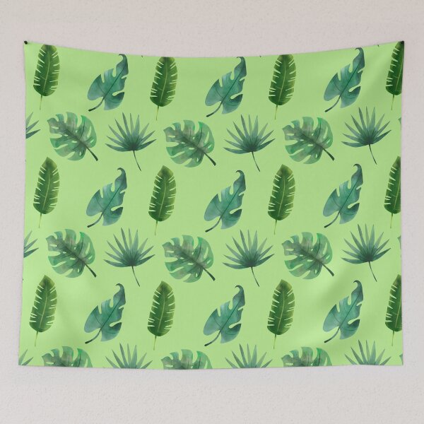 Item preview, Summer Tropical Leaves Pattern on Green designed and sold by Melissa Mielke.