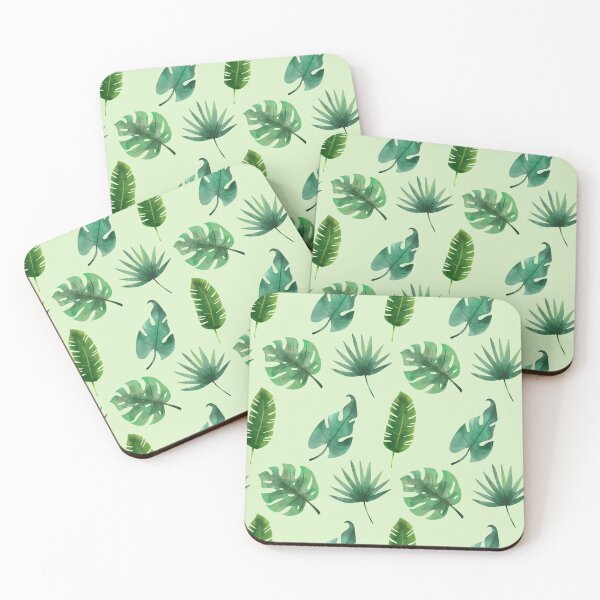 Item preview, Summer Tropical Leaves Pattern on Light Green designed and sold by Melissa Mielke.