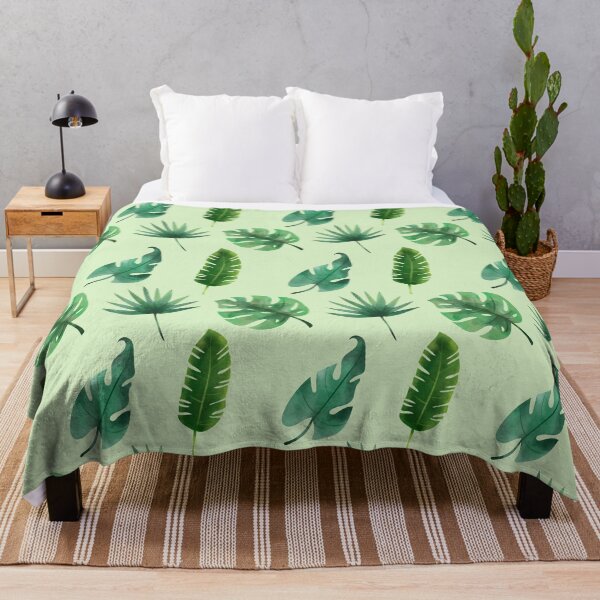 Item preview, Summer Tropical Leaves Pattern on Light Green designed and sold by Melissa Mielke.