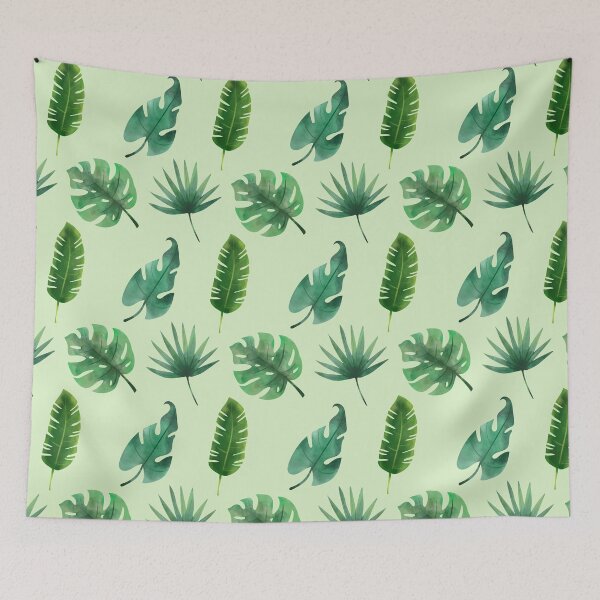 Item preview, Summer Tropical Leaves Pattern on Light Green designed and sold by Melissa Mielke.