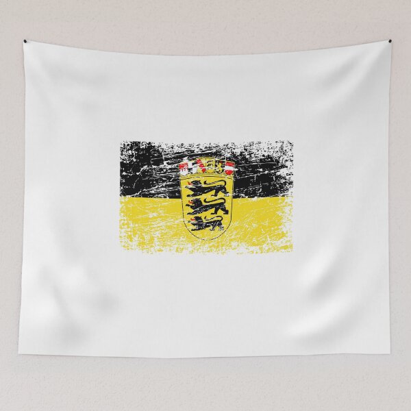 Item preview, Baden-Württemberg flag flag used look designed and sold by GeogDesigns.