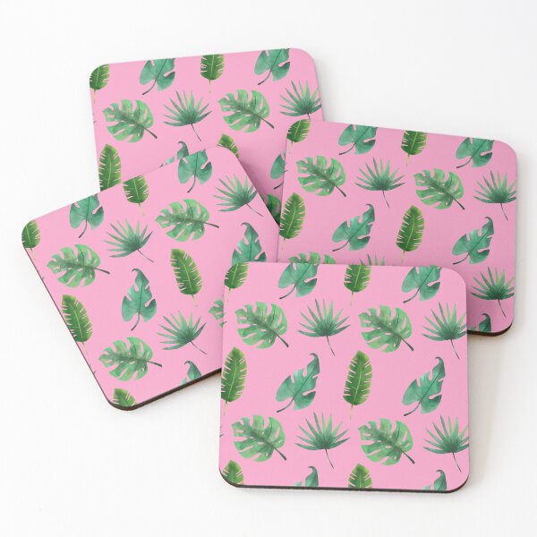 Item preview, Summer Tropical Leaves Pattern on Pink designed and sold by Melissa Mielke.
