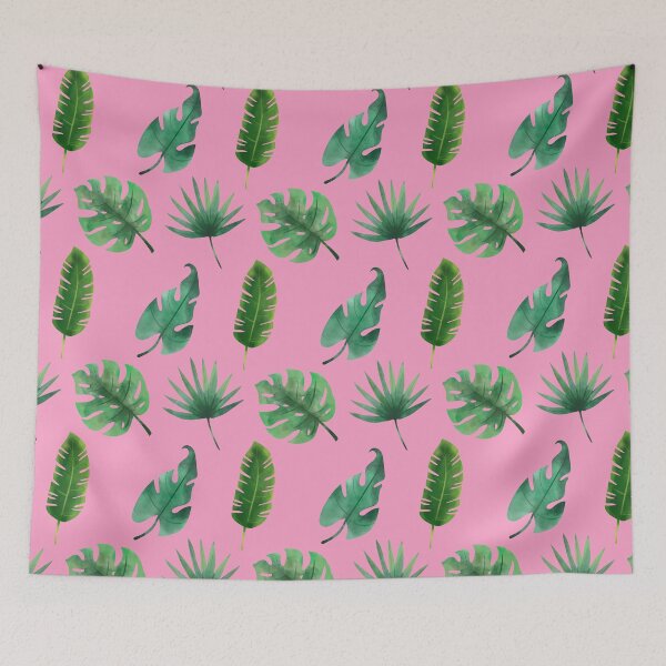 Item preview, Summer Tropical Leaves Pattern on Pink designed and sold by Melissa Mielke.