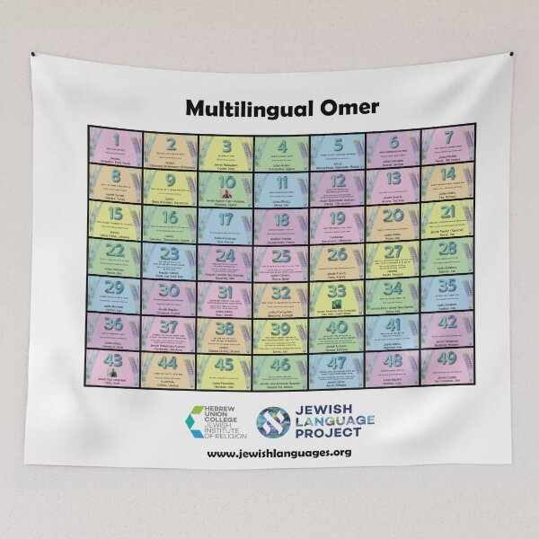 Item preview, Multilingual omer counter designed and sold by Jewish Language Project.