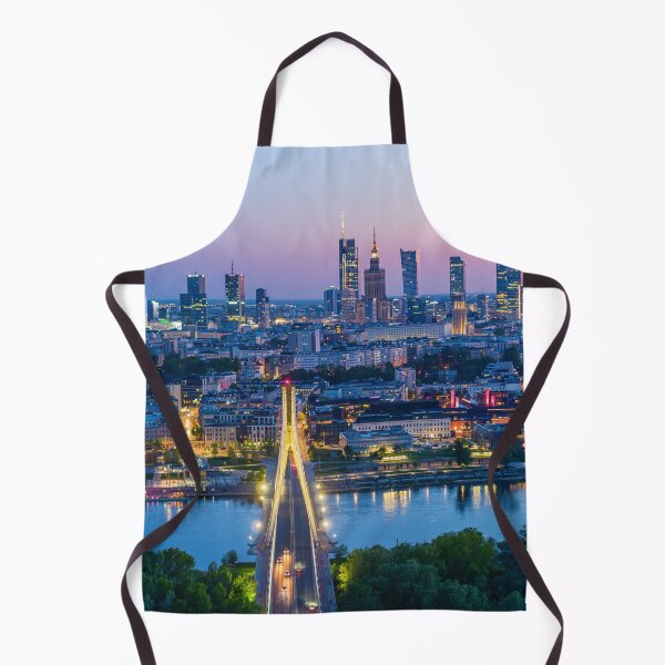 Item preview, Warsaw city center, Vistula river and Swietokrzyski bridge at dusk designed and sold by Lukasz Szczepanski.