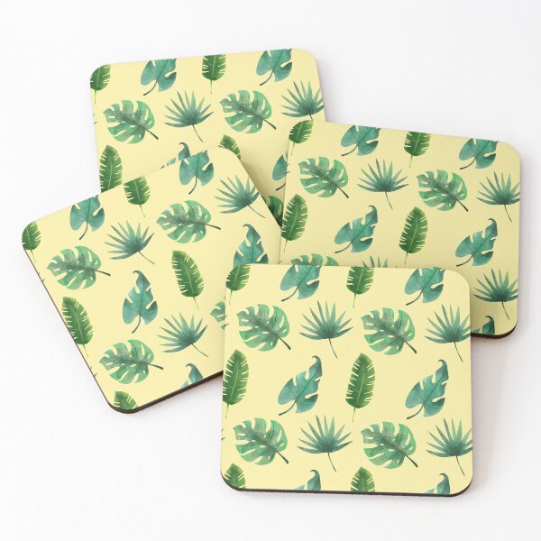 Item preview, Summer Tropical Leaves Pattern on Yellow designed and sold by Melissa Mielke.