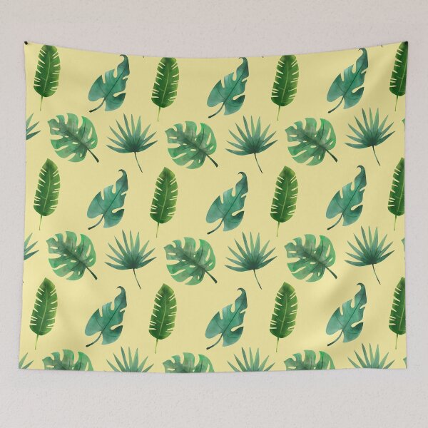 Item preview, Summer Tropical Leaves Pattern on Yellow designed and sold by Melissa Mielke.