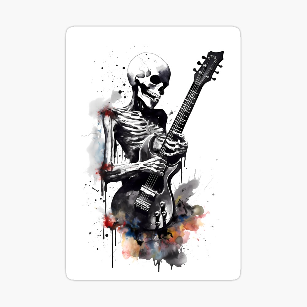 Trapped Canvas/サルヴァトーレ スカルピッタ/ポスター Skeleton Shredding On The Guitar
