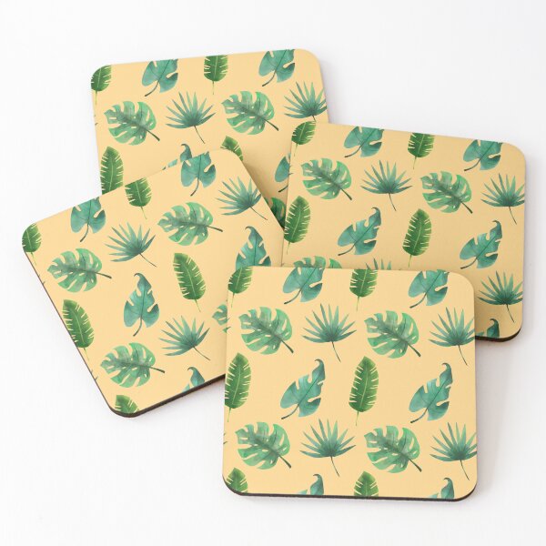 Item preview, Summer Tropical Leaves Pattern on Orange designed and sold by Melissa Mielke.