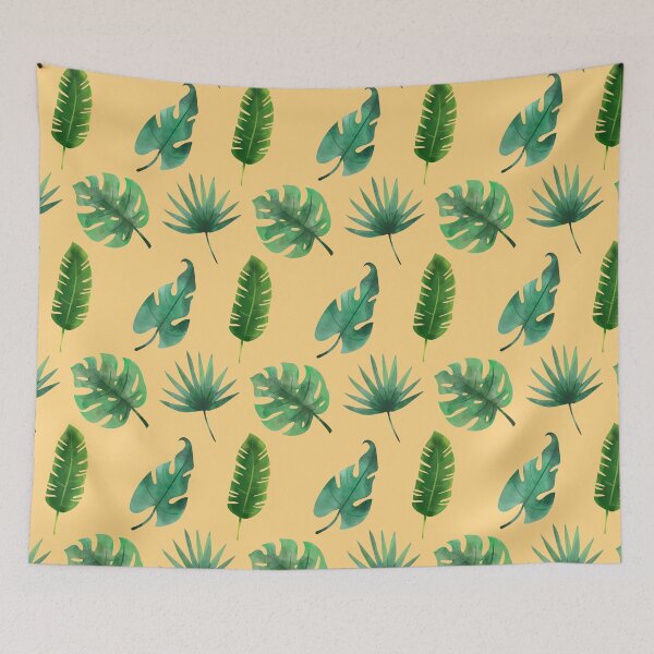 Item preview, Summer Tropical Leaves Pattern on Orange designed and sold by Melissa Mielke.