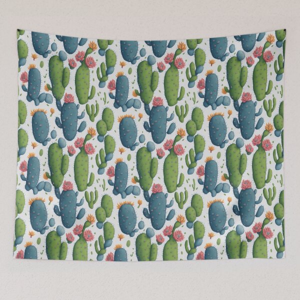 Item preview, Desert Dreamscape - Mesmerizing Watercolor Cactus Seamless Pattern designed and sold by CelTopSkinz.