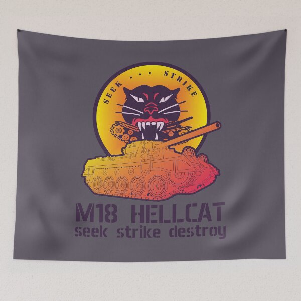 Item preview, M18 Hellcat seek strike destroy in Synthwave style designed and sold by FAawRay.