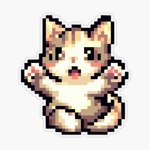 Cute Cat Pixel Art  Sticker for Sale by Jaade Santos Ferreira