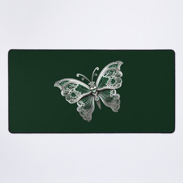Item preview, green and silver butterfly, celtic ornament, viking motif designed and sold by PRYMULLART.