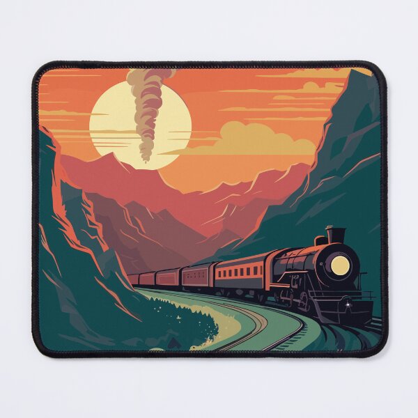 Item preview, Steam Train at Sunset - Illustration designed and sold by ChelaDesigns.