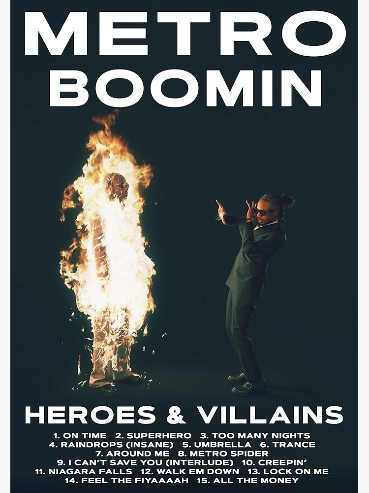 Metro Boomin - Heroes & Villains Poster for Sale by danielschabo, superhero metro  boomin 