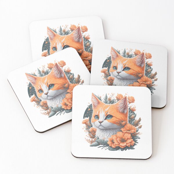 Item preview, Blossom Paws: Delightful Cartoon Kitten in Pink Hues designed and sold by hudaG.