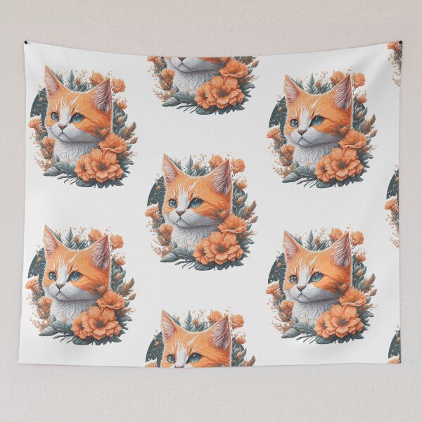 Item preview, Blossom Paws: Delightful Cartoon Kitten in Pink Hues designed and sold by hudaG.