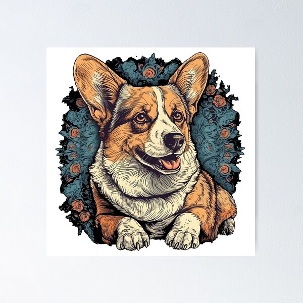 Item preview, Hand-Drawn Vintage Corgi masterpiece - Whimsical Welsh Breed Treasures for Cute & Funny Corgi Lovers! designed and sold by DooodleGod.