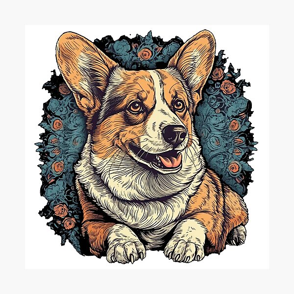 Item preview, Hand-Drawn Vintage Corgi masterpiece - Whimsical Welsh Breed Treasures for Cute & Funny Corgi Lovers! designed and sold by DooodleGod.