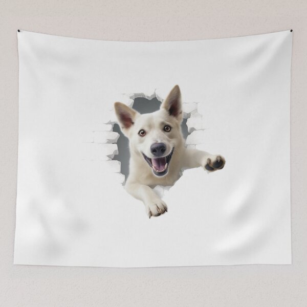Item preview, German Sheppard Jumping Through a Hole in the Wall designed and sold by Papel.