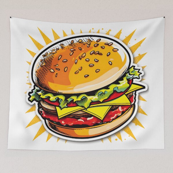 Item preview, Burger Delight - Tasty Burger Sticker designed and sold by UrsaStick.