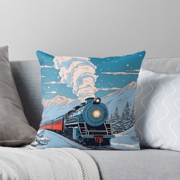 Artikelvorschau, Snowy Mountain Express - Zugfahrt-Poster im Vintage-Comic-Stil entworfen und verkauft von UrsaStick.