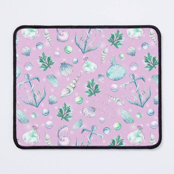 Item preview, Mermaid / sea witch aesthetic pattern /pink background designed and sold by Carrot Faery Art.
