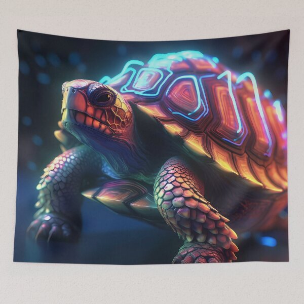 Item preview, Neon Tortoise  designed and sold by ZombiOctopi.